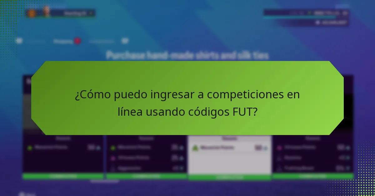 ¿Cómo puedo ingresar a competiciones en línea usando códigos FUT?
