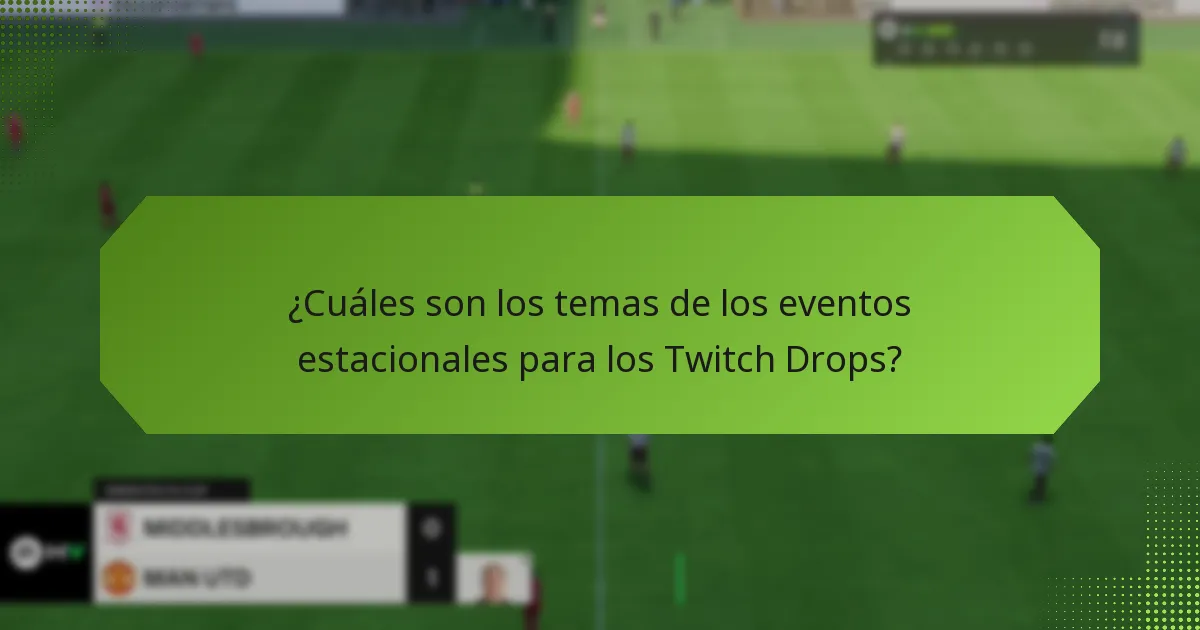 ¿Cuáles son los temas de los eventos estacionales para los Twitch Drops?